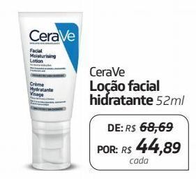 Drogal Cerave loção facial hidratante 52ml oferta