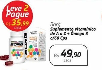 Drogal Borg suplemento vitamínico de a a z + ômega 3 c/60 cps oferta