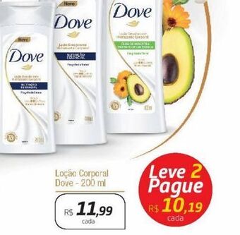 Drogal Loção corporal dove 200ml oferta