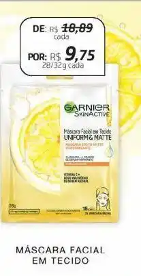 Máscara facial em tecido garnier 28/32g