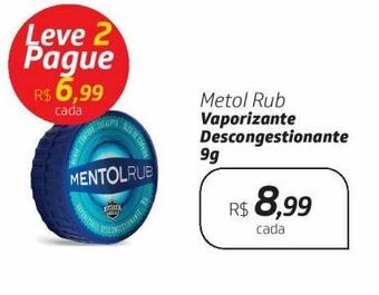 Metol rub vaporizante descongestionante 9g