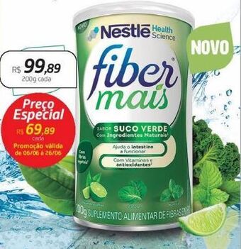 Drogal Nestlé fiber mais suco verde 200g oferta