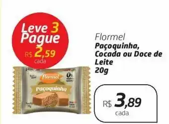 Drogal Flormel paçoquinha, cocada ou doce de leite 20g oferta