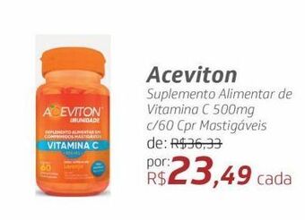 Aceviton suplemento alimentar de vitamina c 500mg c/60 cpr mastigáveis