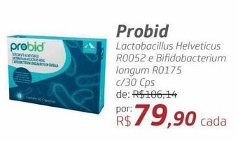 Probid lactobacillus helveticus r0052 e bifidobacterium longum r0175 c/30 cps