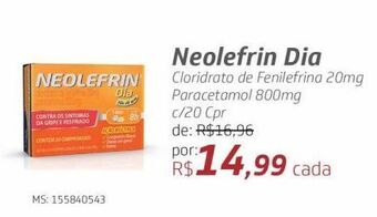 Drogal Neolefrin dia cloridrato de fenilefrina 20mg paracetamol 800mg c/20 cpr oferta
