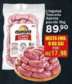 Rossi Supermercado Linguica Toscana Aurora Pacote 5kg oferta