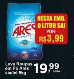 Rossi Supermercado Lava roupas em po Ares sache 1kg oferta