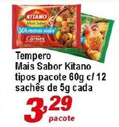 Tempero mais Sabor Kitano tipos pacote 60g c/12 saches de 5g cada