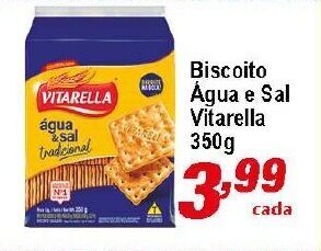 Ricoy Supermercados Biscoito Agua e Sal Vitarella 350g oferta