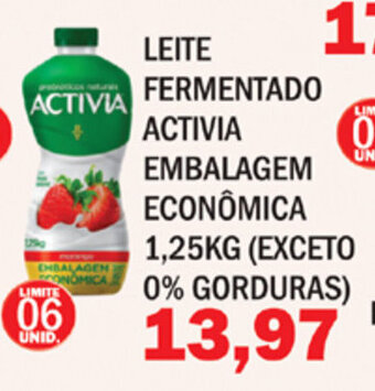 Supermercados Mendonça Leite fermentado Activia embalagem Economica 1.25kg oferta