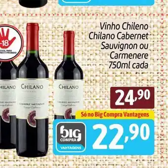 Supermercados Big Compra Vinho Chileno oferta