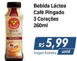 Hiper Moreira Bebida Láctea Café Pingado 3 Corações oferta