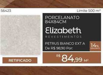 ABC da Construção Porcelanato 84x84cm Elizabeth oferta