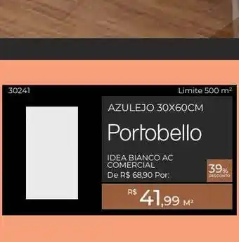 ABC da Construção Azulejo 30x60m Portobello oferta