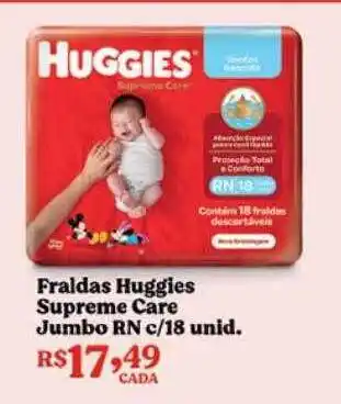 Fraldas Huggies Supreme Care Jumbo Rn