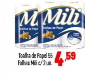 Rede Top Toalha De Papel 55 Folhas Mili C 2 Un. oferta