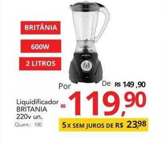 Supermercados Koch Liquidificador Britania 220v oferta