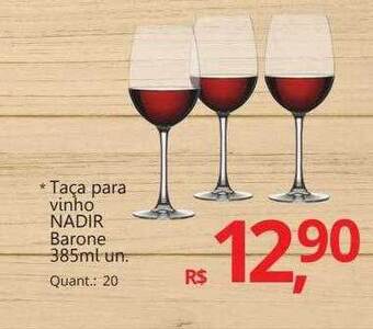 Supermercados Koch Taça Para Vinho Nadir Barone oferta