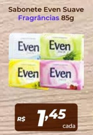 Atakarejo Sabonete Even Suave Fragrancias 85g oferta