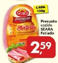 Presunto cozido Seara Fatiado 100g