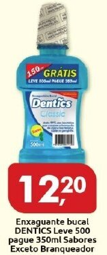 Supermercados Nori Enxaguante Bucal Dentics Leve 500 pague 350ml sabores oferta
