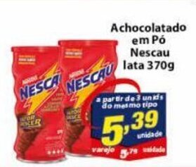 Vencedor Atacadista Achocolatado em po Nescau lata 370g oferta