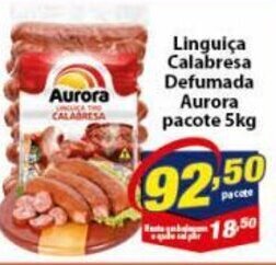 Linguica Calabresa Defumada Aurora pacote 5kg