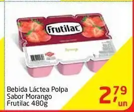 Tenda Atacado Bebida láctea polpa morango frutilac 480g oferta