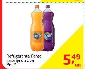 Tenda Atacado Refrigerante de laranja ou uva fanta 2l oferta