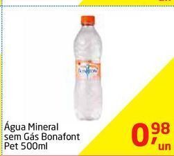 Tenda Atacado Água mineral sem gás bonafont 500ml oferta