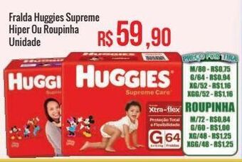 Mart Minas Fralda huggies supreme hiper ou roupinha oferta
