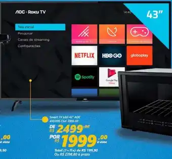 Lojas Becker Smart TV LED 43"AOC oferta