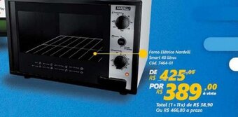 Lojas Becker Forno Eletrico Nordelli Smart 40L oferta