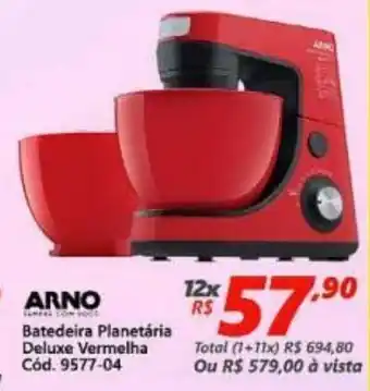 Lojas Becker Batedeira Planetaria Deluxe Vermelha oferta