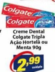 Creme Dental Colgate Tripla Acao Hortela ou Menta 90g
