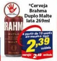 Vencedor Atacadista Cerveja Brahma Duplo Malte lata 269ml oferta