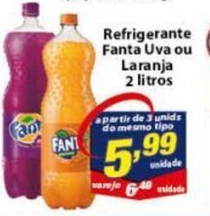 Vencedor Atacadista Refrigerante Fanta Uva ou Laranja 2L oferta