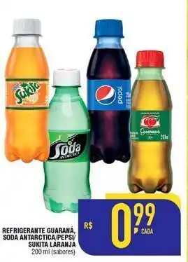 Mercantil Rodrigues Refrigerante guaraná, soda antarctica, pepsi, sukita laranja 200ml oferta
