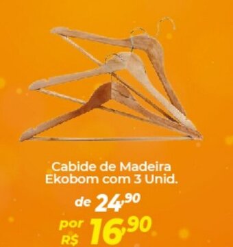 Atakarejo Cabide de Madeira Ekobom com 3 unid. oferta