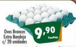 Vencedor Atacadista Ovos Brancos Extra Bandeja c/ 20 unidades oferta