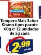 Vencedor Atacadista Tempero Mais Sabor Kitano tipos pacote 60g c/ 12 unidades de 5g cada oferta