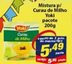 Vencedor Atacadista Mistura p/ Curau de Milho Yoki pacote 200g oferta