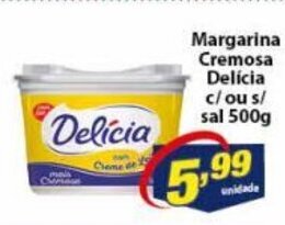 Vencedor Atacadista Margarina Cremosa Delicia c/ ou s/ sal 500g oferta
