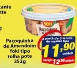 Vencedor Atacadista Pacoquinha de Amendoim Yoki Tipo Rolha Pote 352g oferta