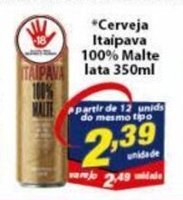 Vencedor Atacadista Cerveja Itaipava 100% Malte lata 350ml oferta