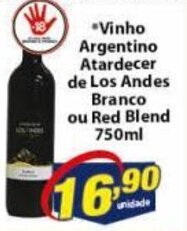 Vencedor Atacadista Vinho Argentino Atardecer De Los Andes Branco ou Red Blend 750ml oferta