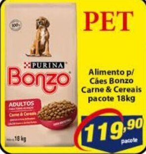 Vencedor Atacadista Alimento p/ caes Bonzo Carne & Cereais pacote 18kg oferta