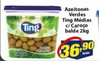 Vencedor Atacadista Azeitonas Verdes Ting Medias c/ Caroco balde 2kg oferta