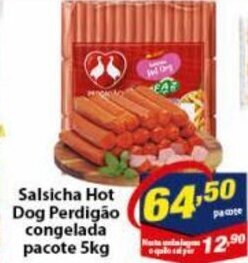 Vencedor Atacadista Salsicha Hot Dog Perdigao Congelada pacote 5kg oferta